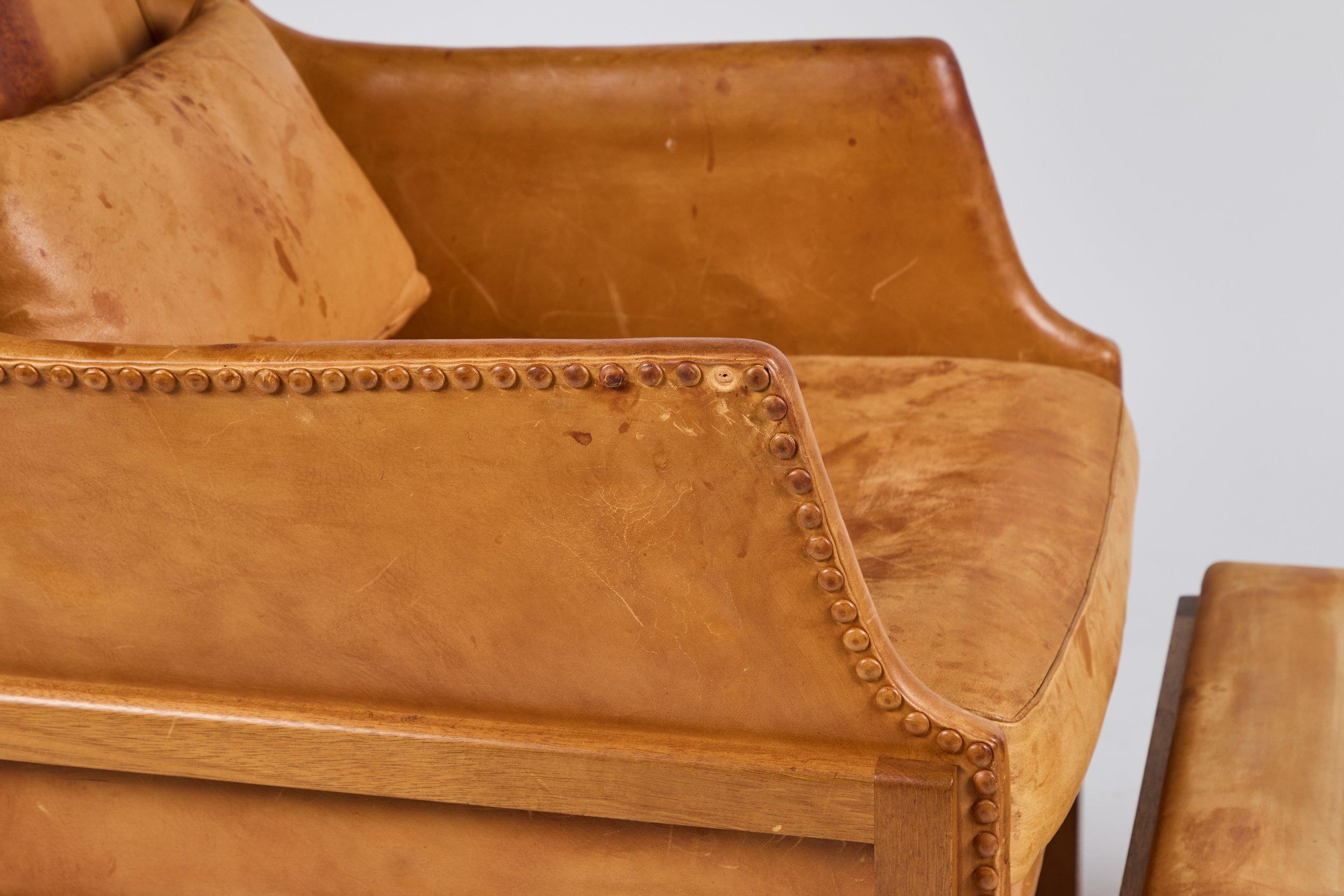 Mogens Koch Wingback Chairs and Ottomans For Sale 13