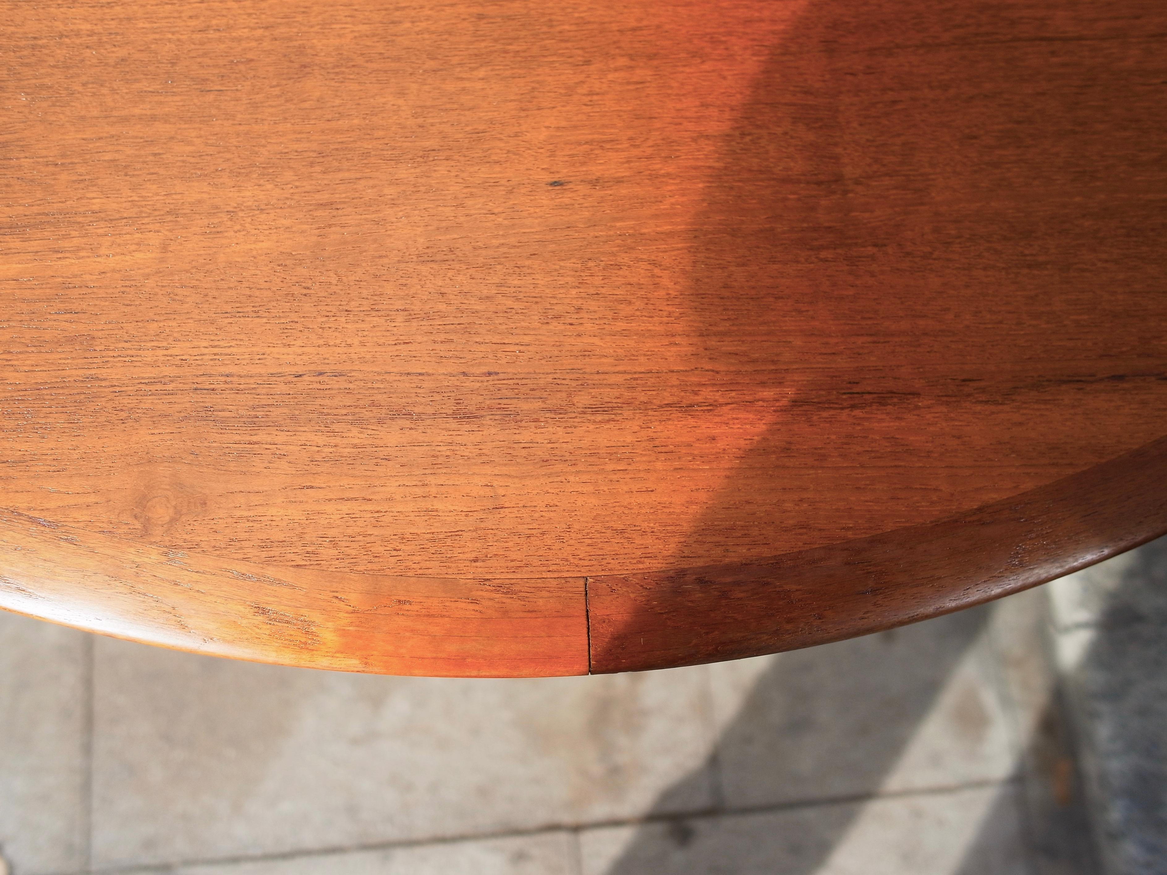 Mogens Kold MK 216 Teak Round Dining Table by Arne Hovmand-Olsen 5