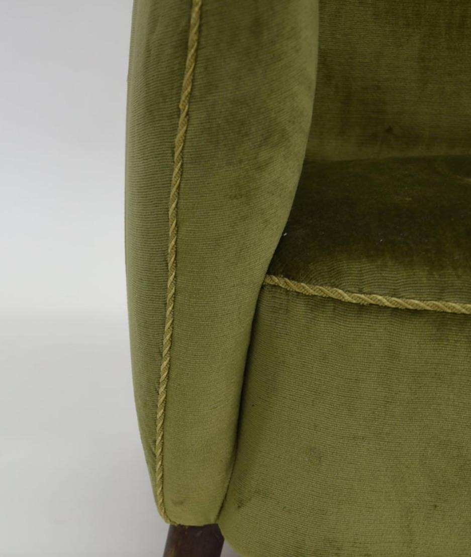 Wood Mogens Lassen Green Chair Armchair 1940 Vintage Scandinavian Mid-Century Modern