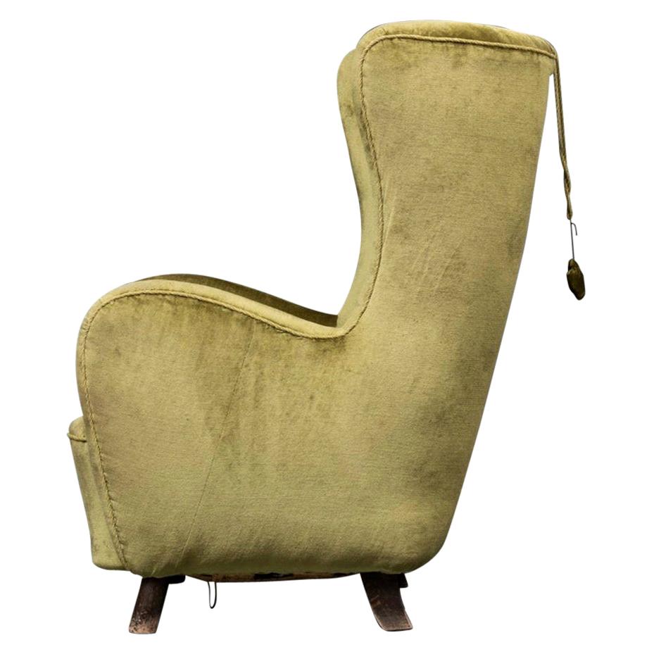 Mogens Lassen Green Chair Armchair 1940 Vintage Scandinavian Mid-Century Modern