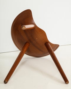 Mogens Lassen Stool in Solid Teak by Danish K. Thomsen, 1942