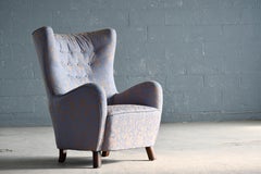 Mogens Lassen Style Danish 1940s Highback Lounge Chair 
