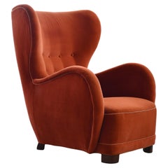 Mogens Lassen Style Danish 1940s Highback Lounge Chair