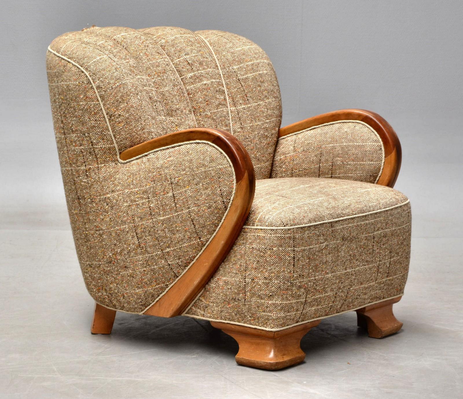 Mogens Lassen Style Danish Midcentury Lounge or Club Chair, 1940s In Good Condition In Bridgeport, CT