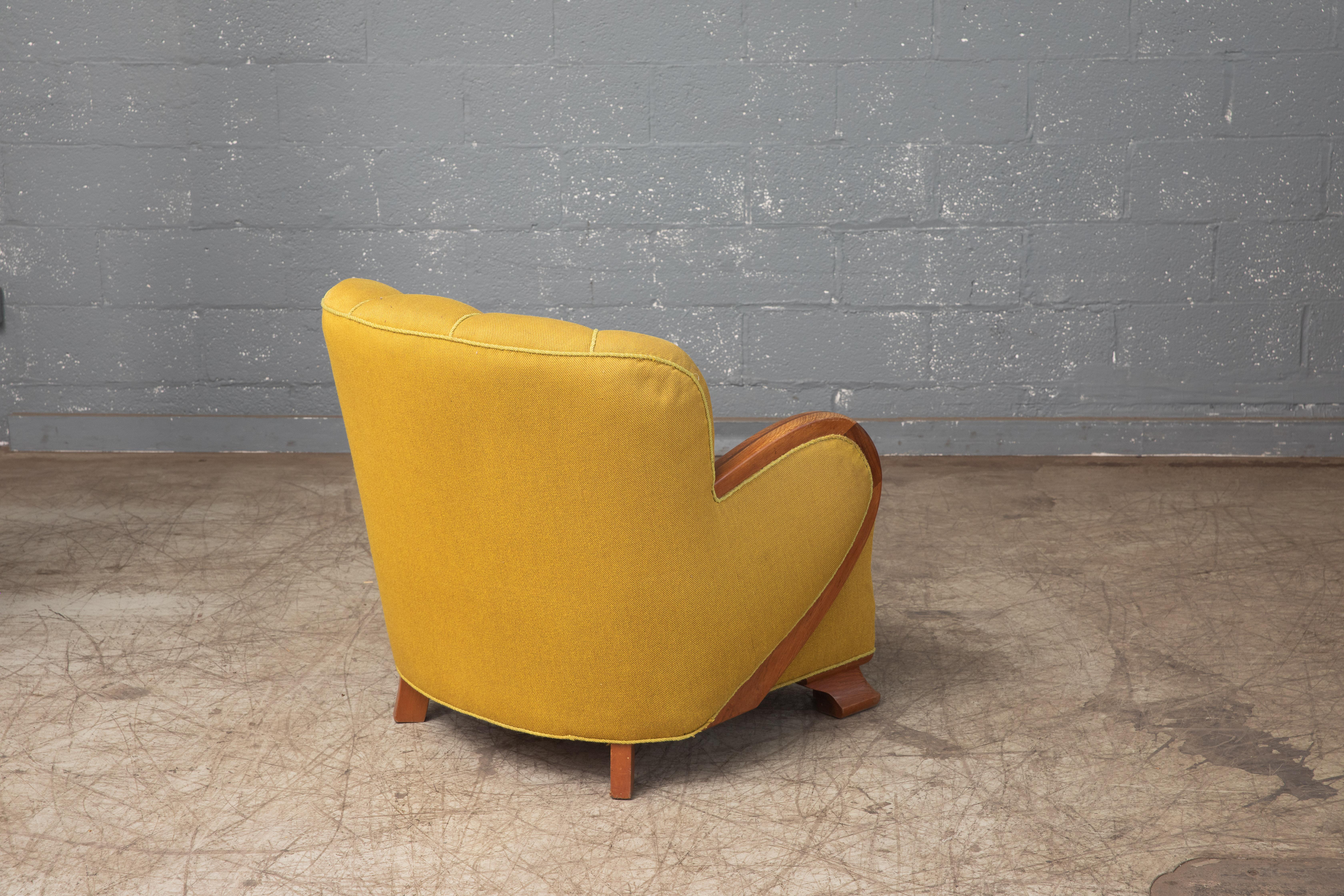 Mid-Century Modern Mogens Lassen Style Danish Midcentury Lounge or Club Chair, 1940s For Sale