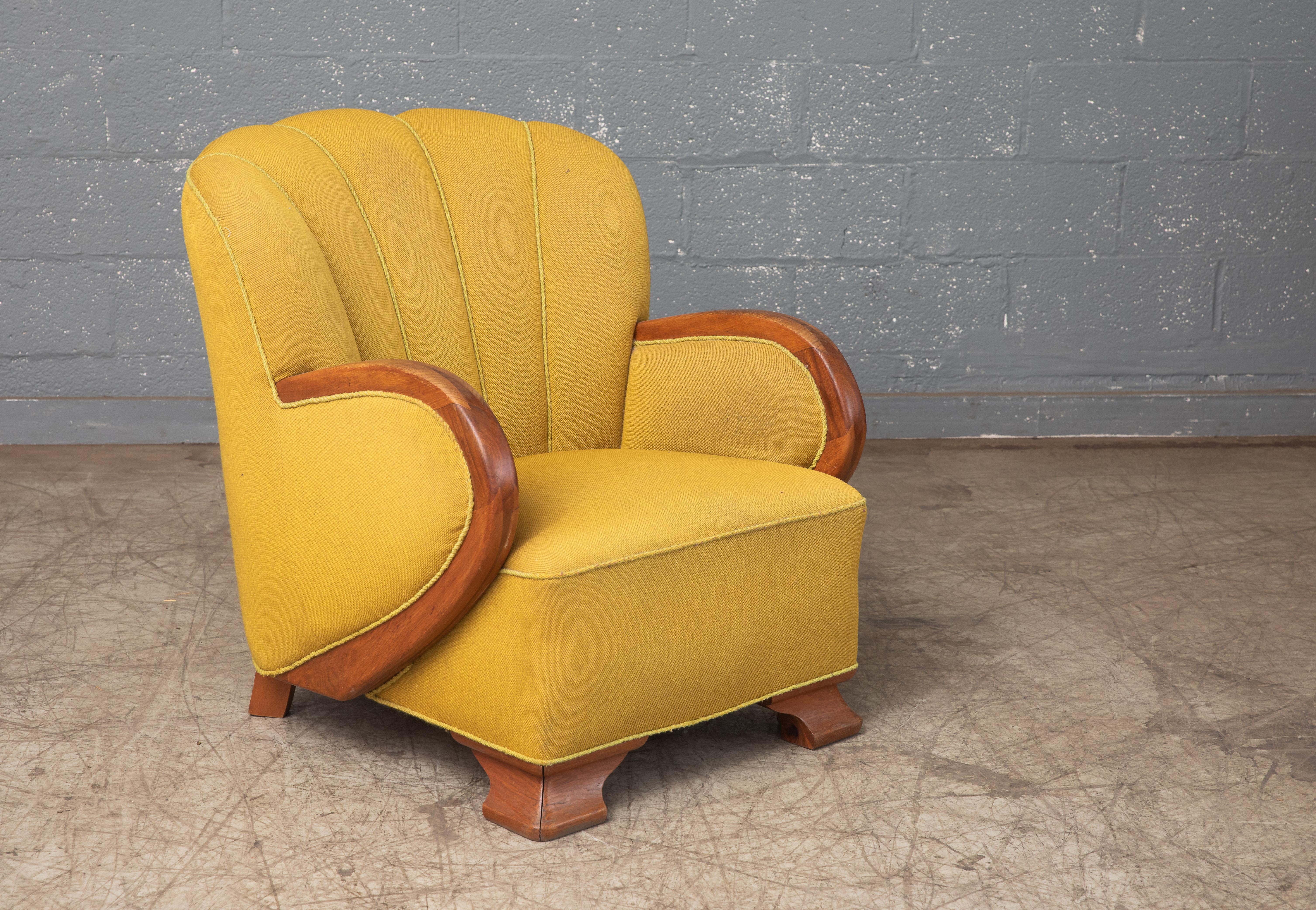 Mid-20th Century Mogens Lassen Style Danish Midcentury Lounge or Club Chair, 1940s For Sale