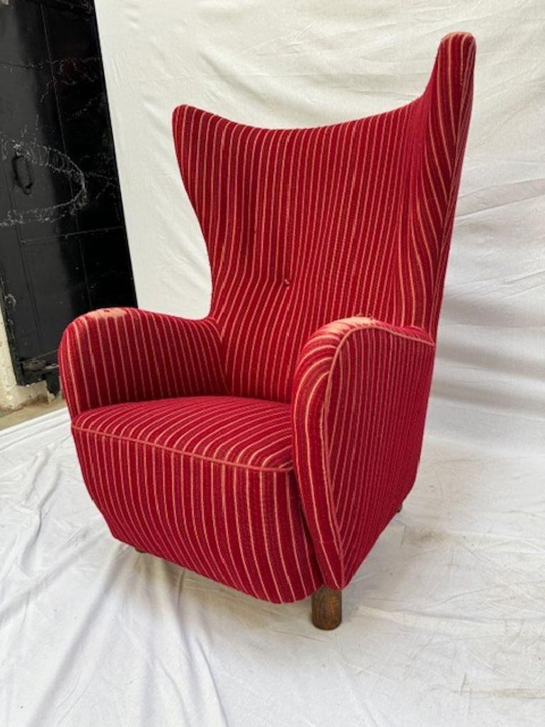 Mogens Lassen Style Hochlehner Sessel. Wunderschönes skulpturales Design. Unmarkiert