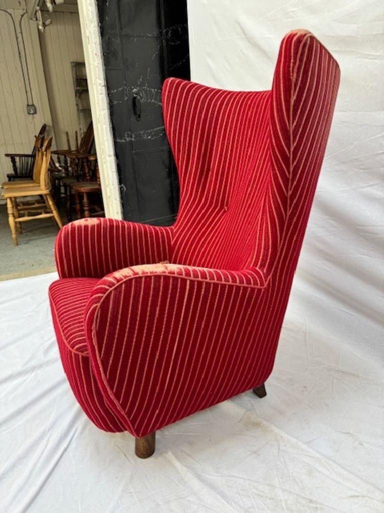 Loungesessel mit hoher Rückenlehne im Mogens Lassen-Stil (Skandinavische Moderne) im Angebot