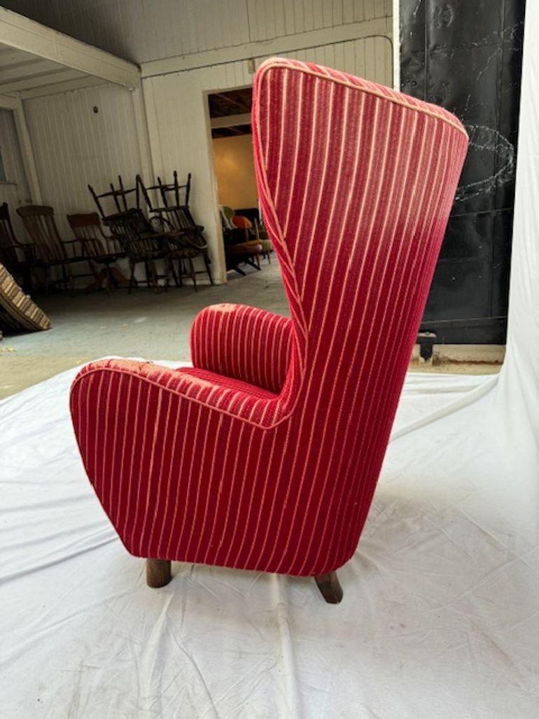 Loungesessel mit hoher Rückenlehne im Mogens Lassen-Stil im Zustand „Gut“ im Angebot in Los Angeles, CA