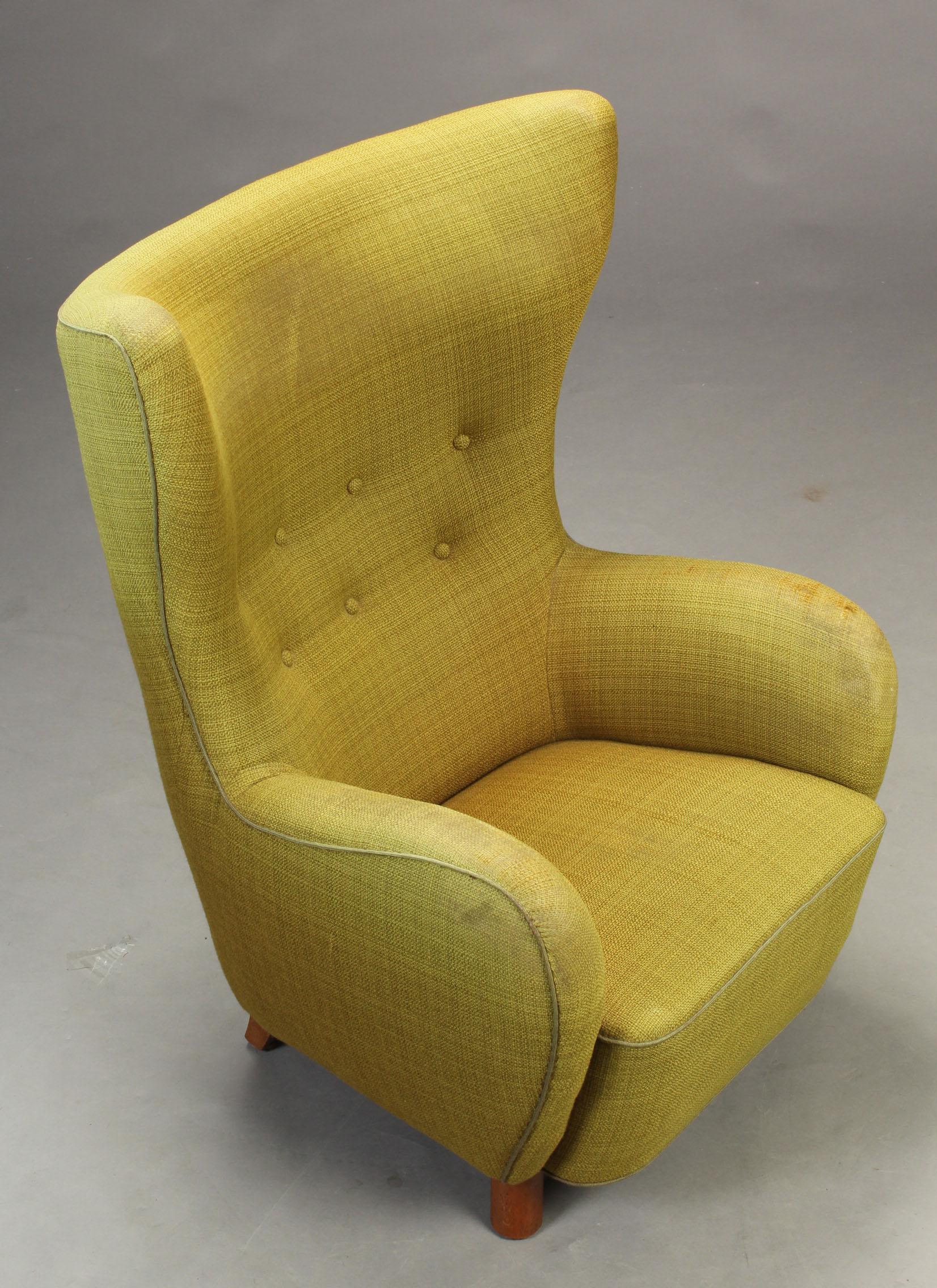 Hêtre Fauteuil de salon à haut dossier de style Mogens Lassen, fauteuil, 1940, mobilier danois en vente