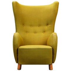 Used Mogens Lassen Style High-Backed Lounge Chair, Armchair, 1940, Danish Furniture