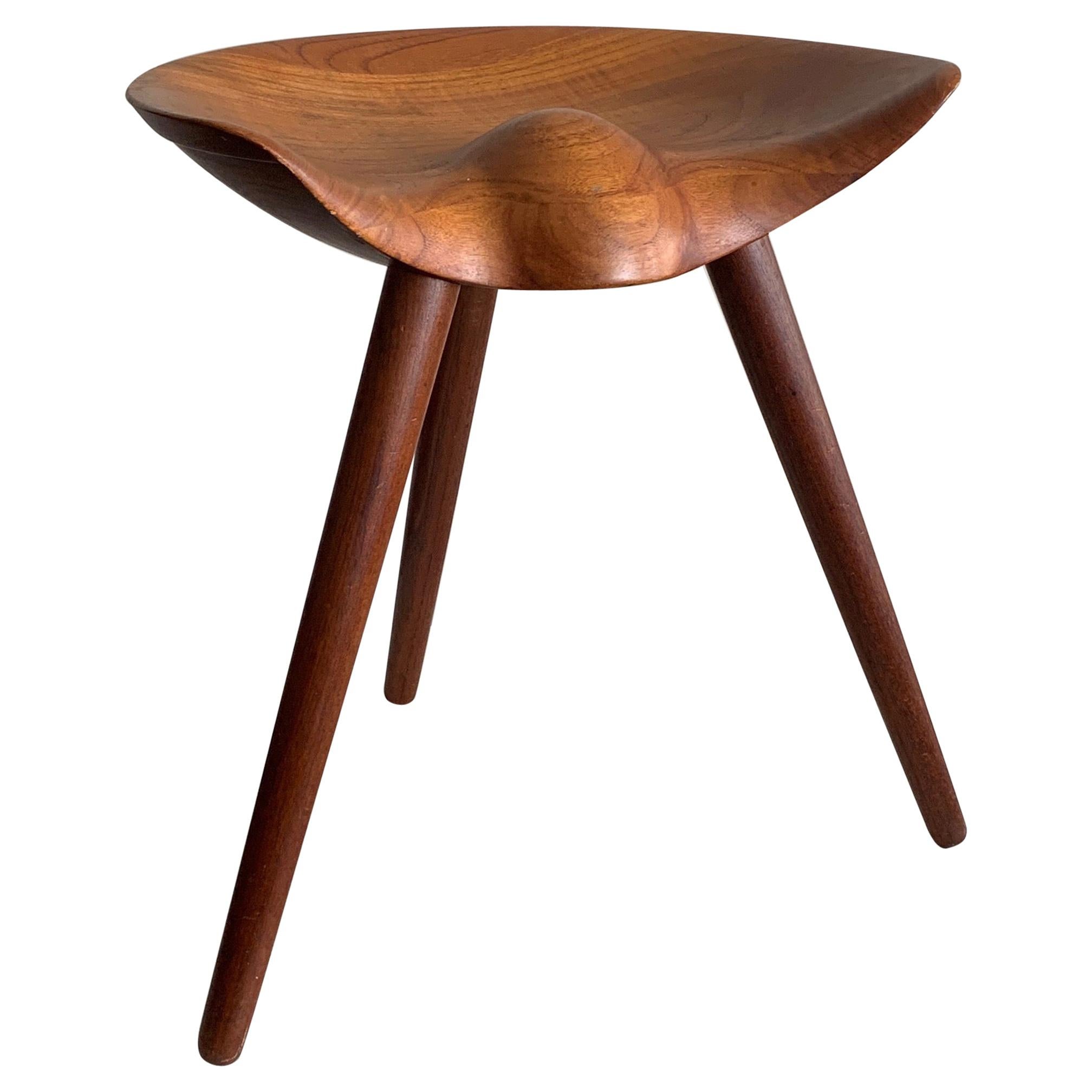 Tabouret en teck de Mogens Lassen pour K. Thomsen, Danemark