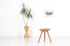 Mogens Lassen Tri-Legged Teak Stool for K. Thomsen