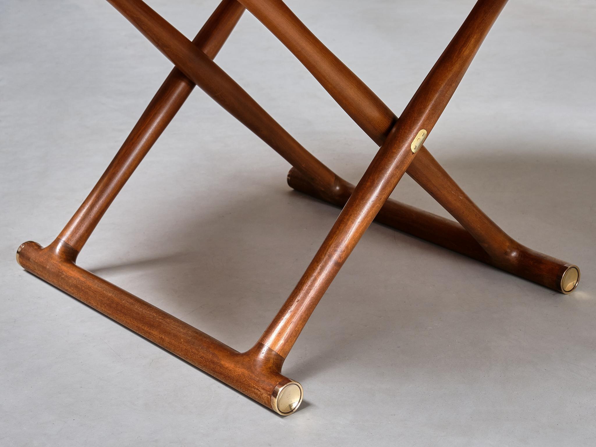 Table basse égyptienne de Mogens Lassen, teck et laiton, A.J. Iversen, Danemark en vente 2
