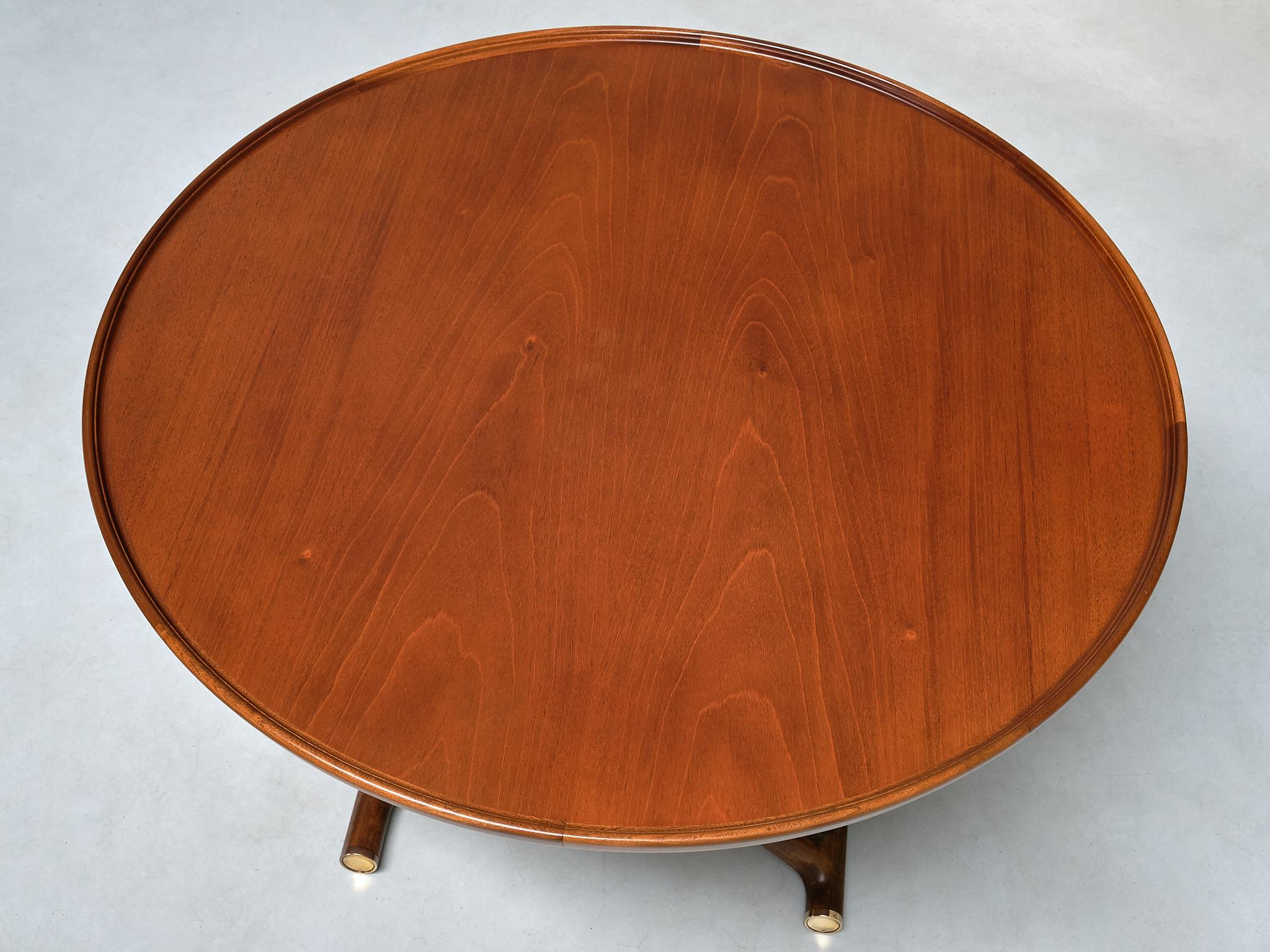 Table basse égyptienne de Mogens Lassen, teck et laiton, A.J. Iversen, Danemark en vente 4