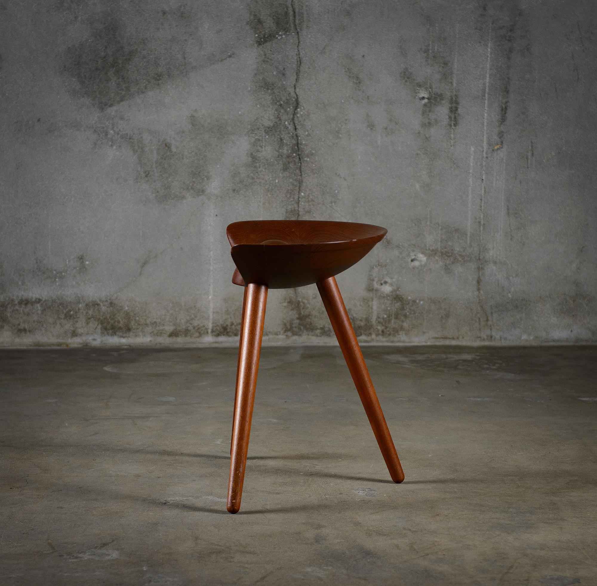 Carved Mogens Lassens Stool