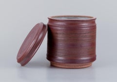 Mogens Nielsen, Nysted, Denmark. Colossal handmade ceramic lidded jar.