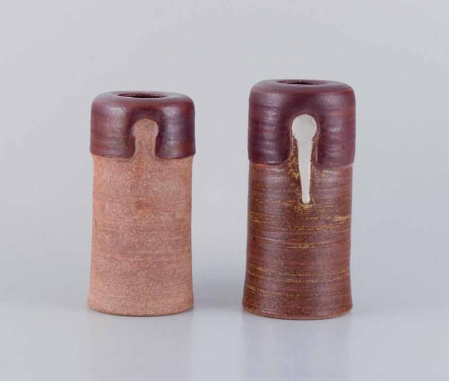 Mogens Nielsen, Nysted, Denmark, two ceramic vases. Handmade. 