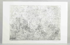 Mogens Nørgård. Etching on paper. Composition with figures, 1988