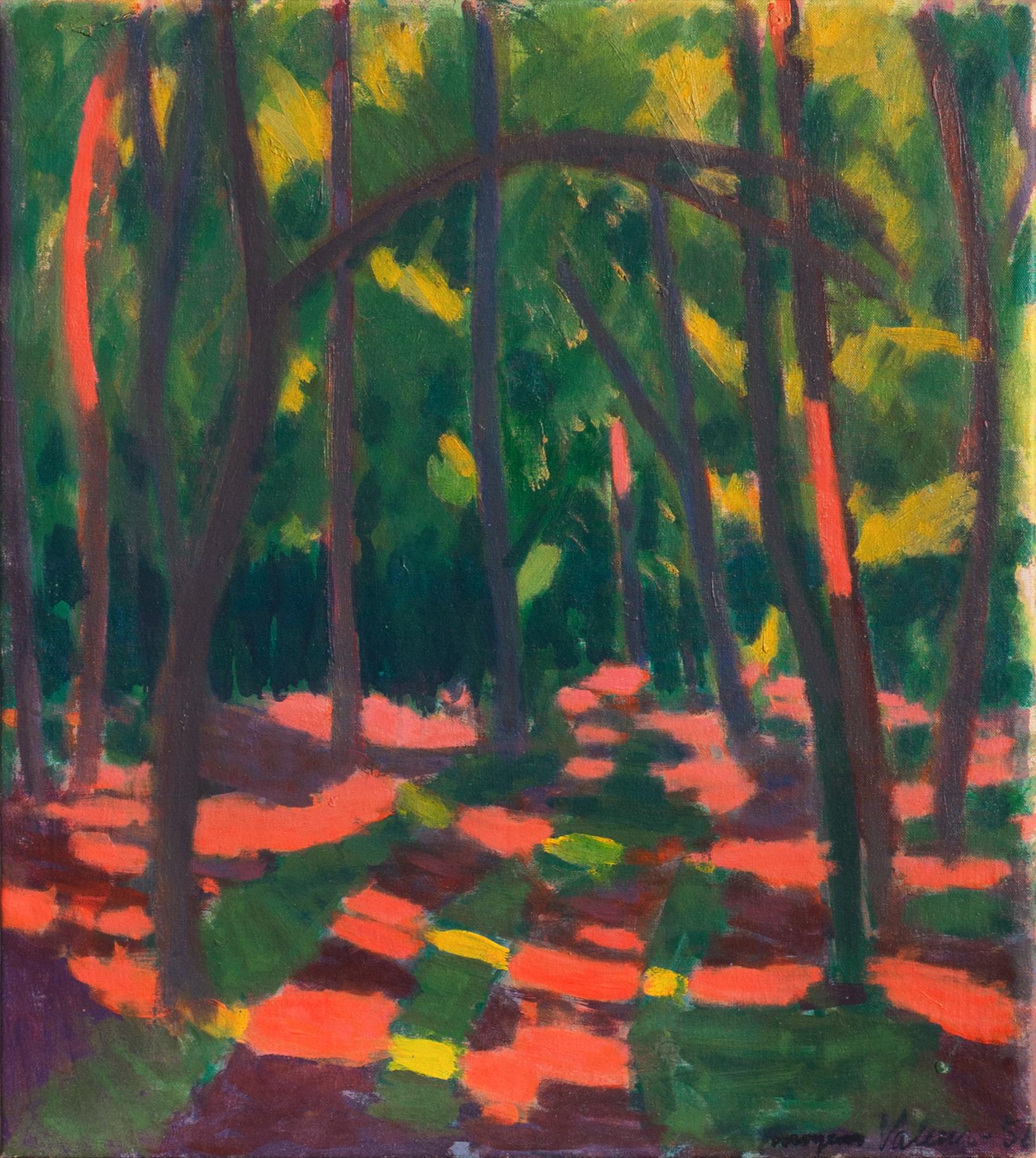 Abstract Painting Mogens Valeur - « Expressionniste Woodland », Paris, Maroc, Acaine royale danoise, Charlottenborg