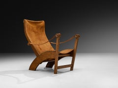 Fauteuil de salon 'Copenhagen' de Mogens Voltelen en cuir patiné cognac