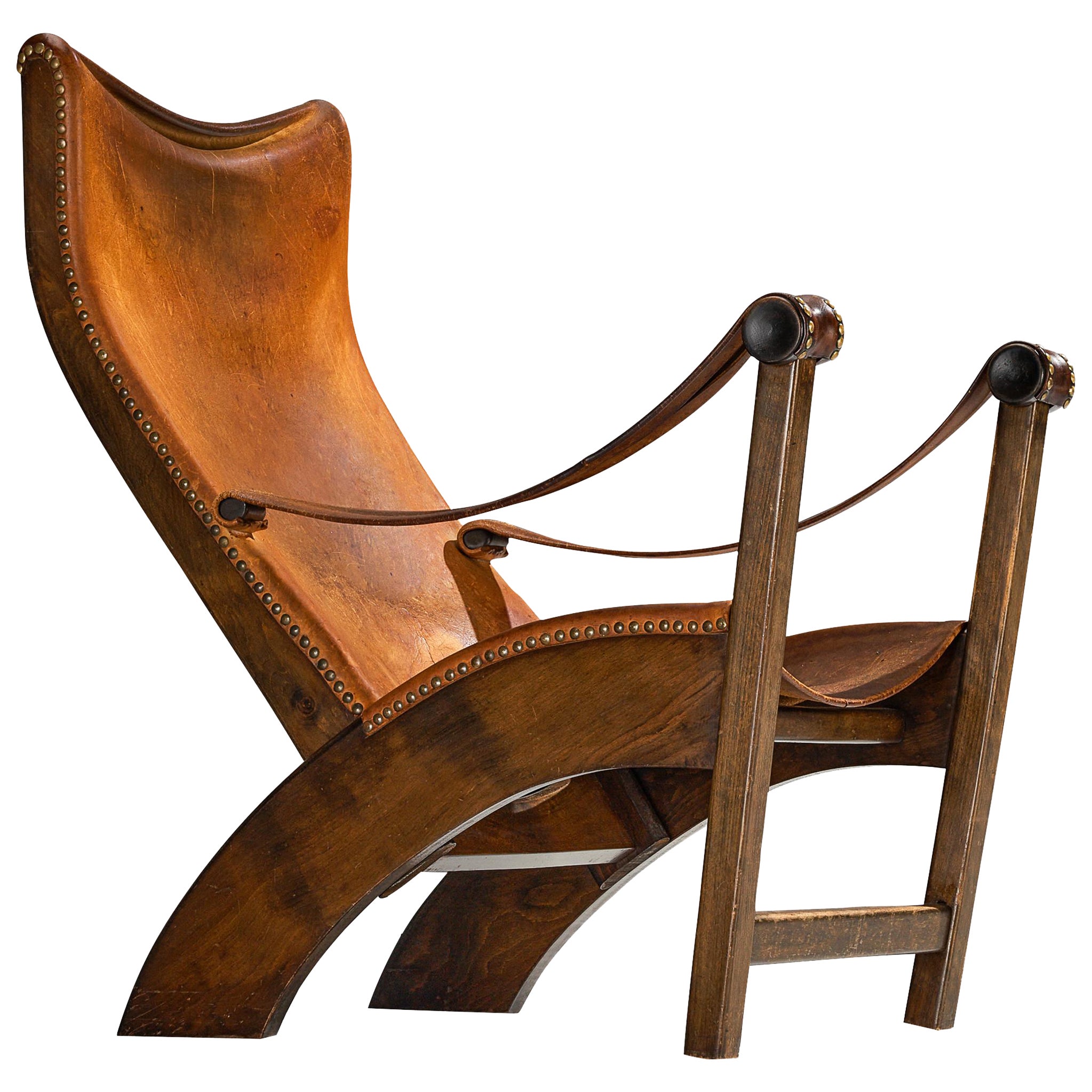 Mogens Voltelen 'Copenhagen' Lounge Chair in Patinated Cognac Leather For Sale