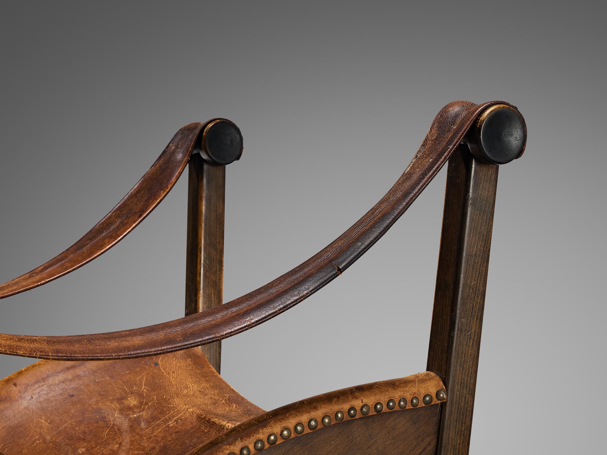 Mogens Voltelen 'Copenhagen' Lounge Chair in Patinated Leather  In Good Condition For Sale In Waalwijk, NL