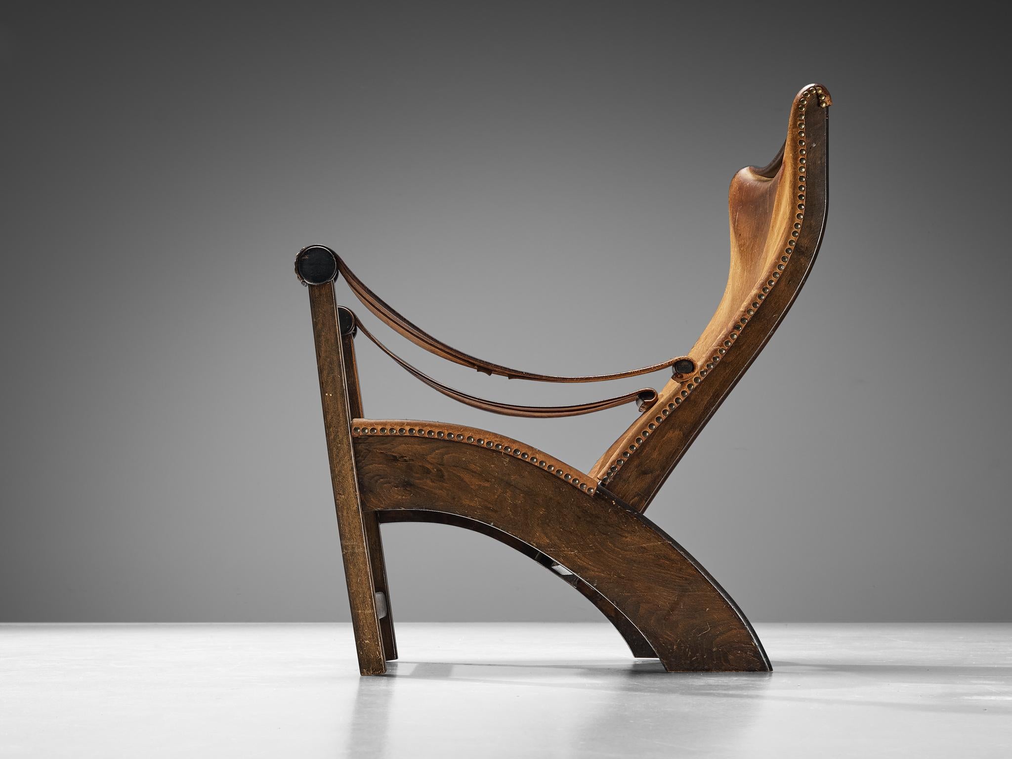 Mogens Voltelen 'Copenhagen' Lounge Chair in Patinated Leather  For Sale 1