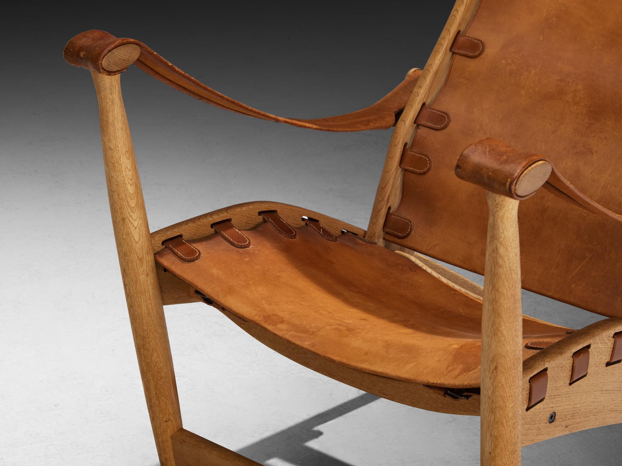 Pelle Mogens Voltelen per Niels Vodder Sedia da salotto 'Copenhagen II' in Oak e pelle in vendita