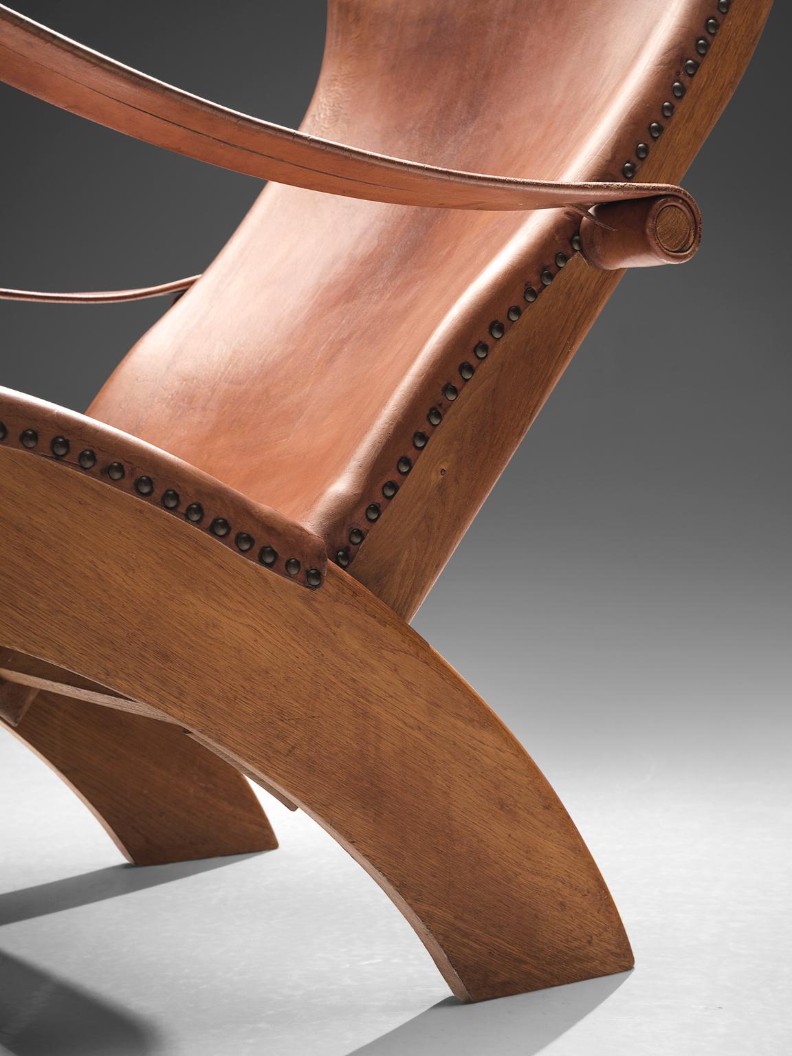 Leather Mogens Voltelen for Niels Vodder Original Patinated 'Copenhagen Chair'