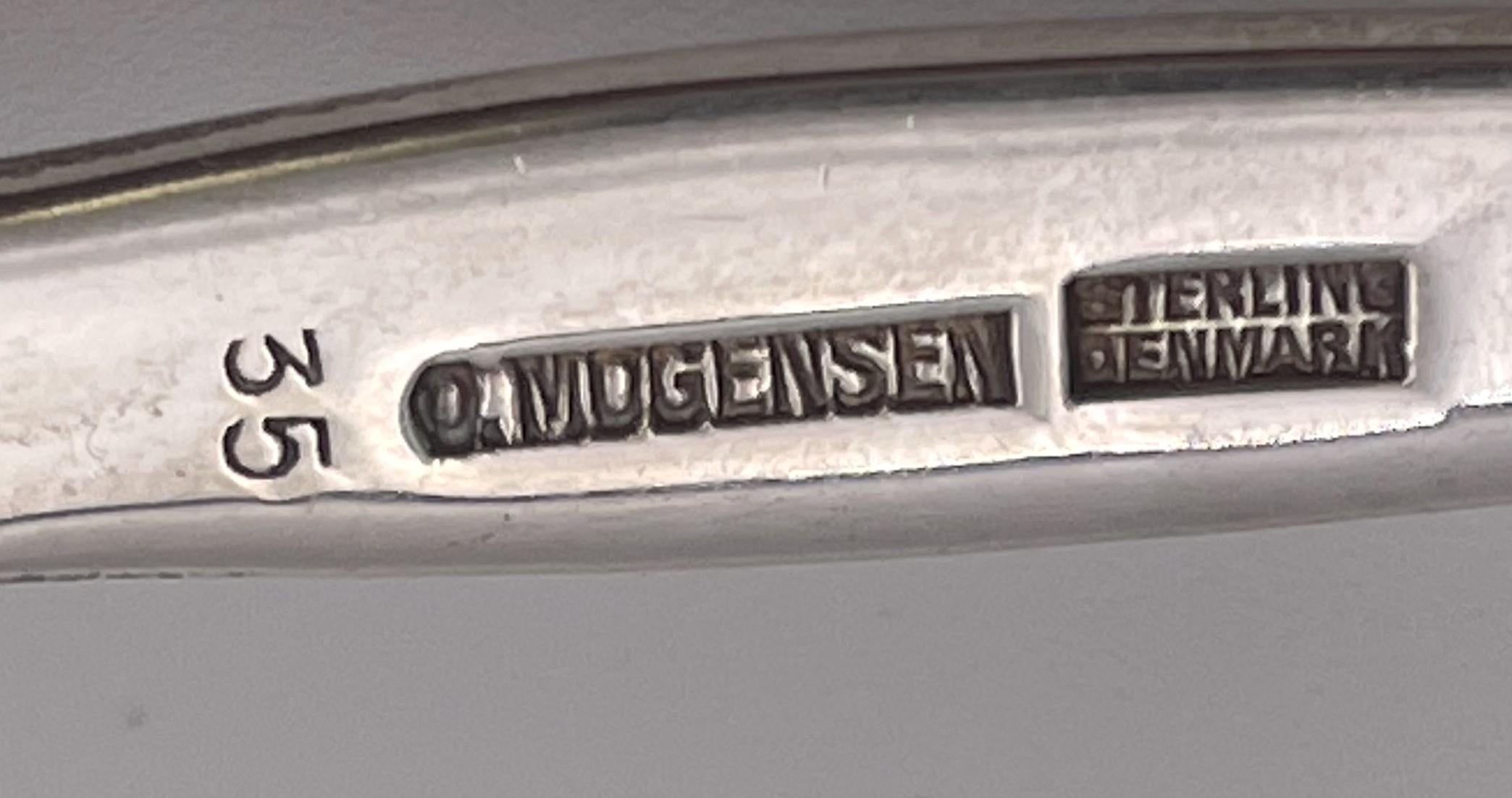 Mogensen Jensen Blossom Style Sterling Silver Jam Serving Spoon #35 In Good Condition For Sale In New York, NY