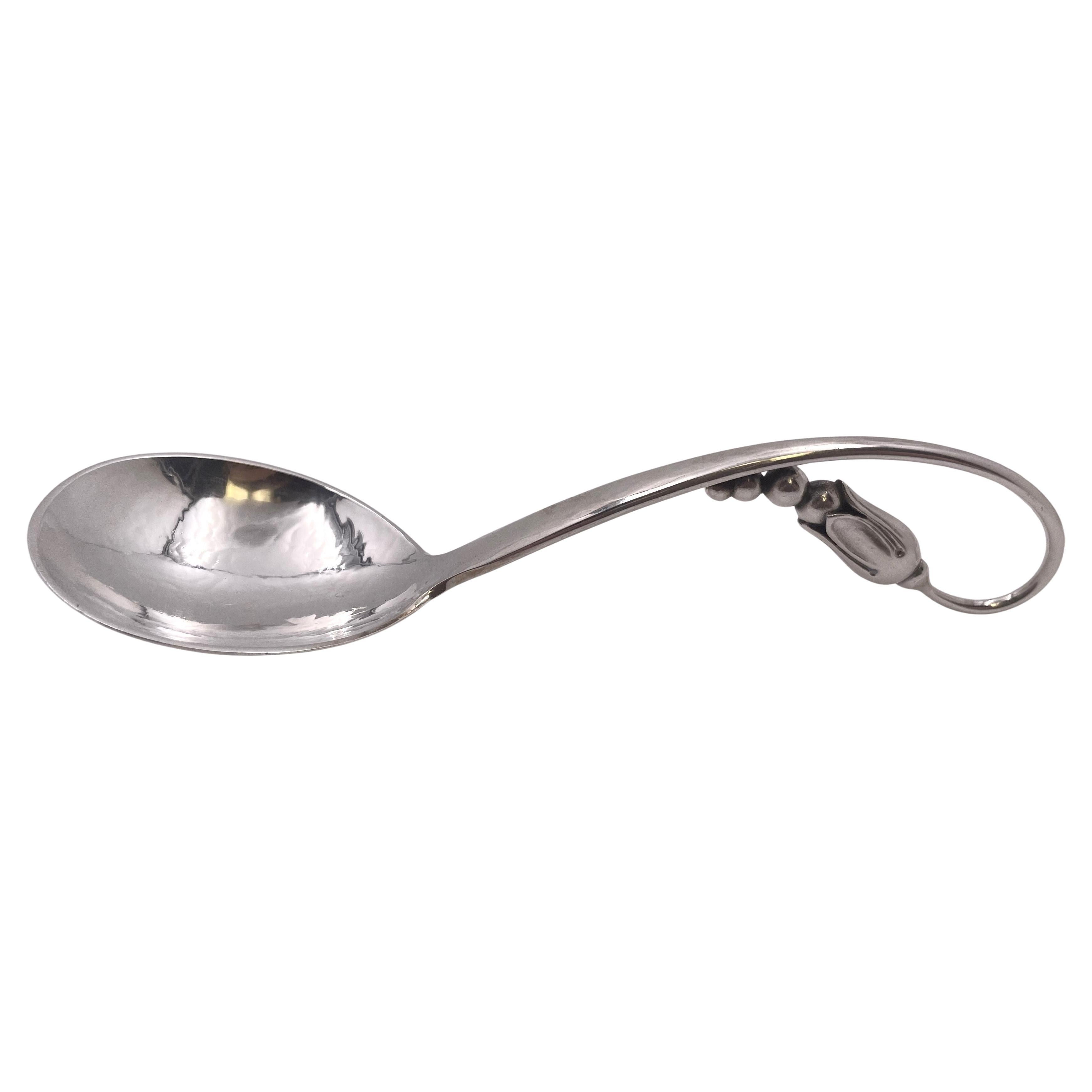 Mogensen Jensen Blossom Style Sterling Silver Serving Ladle Spoon For Sale