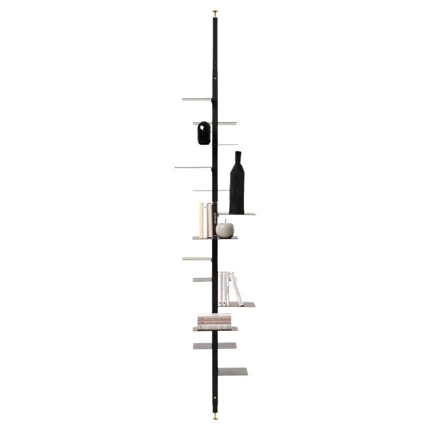 Mogg – ADELAIDE METAL – Floor-to-Ceiling Bookshelf – Matte Black Lacquered Metal in vendita
