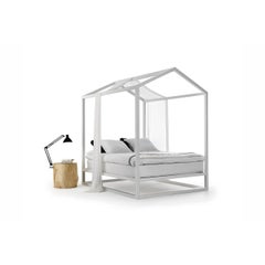 Mogg – CASETTA IN CANADÀ – Canopy Bed – White-Lacquered Ash Wood
