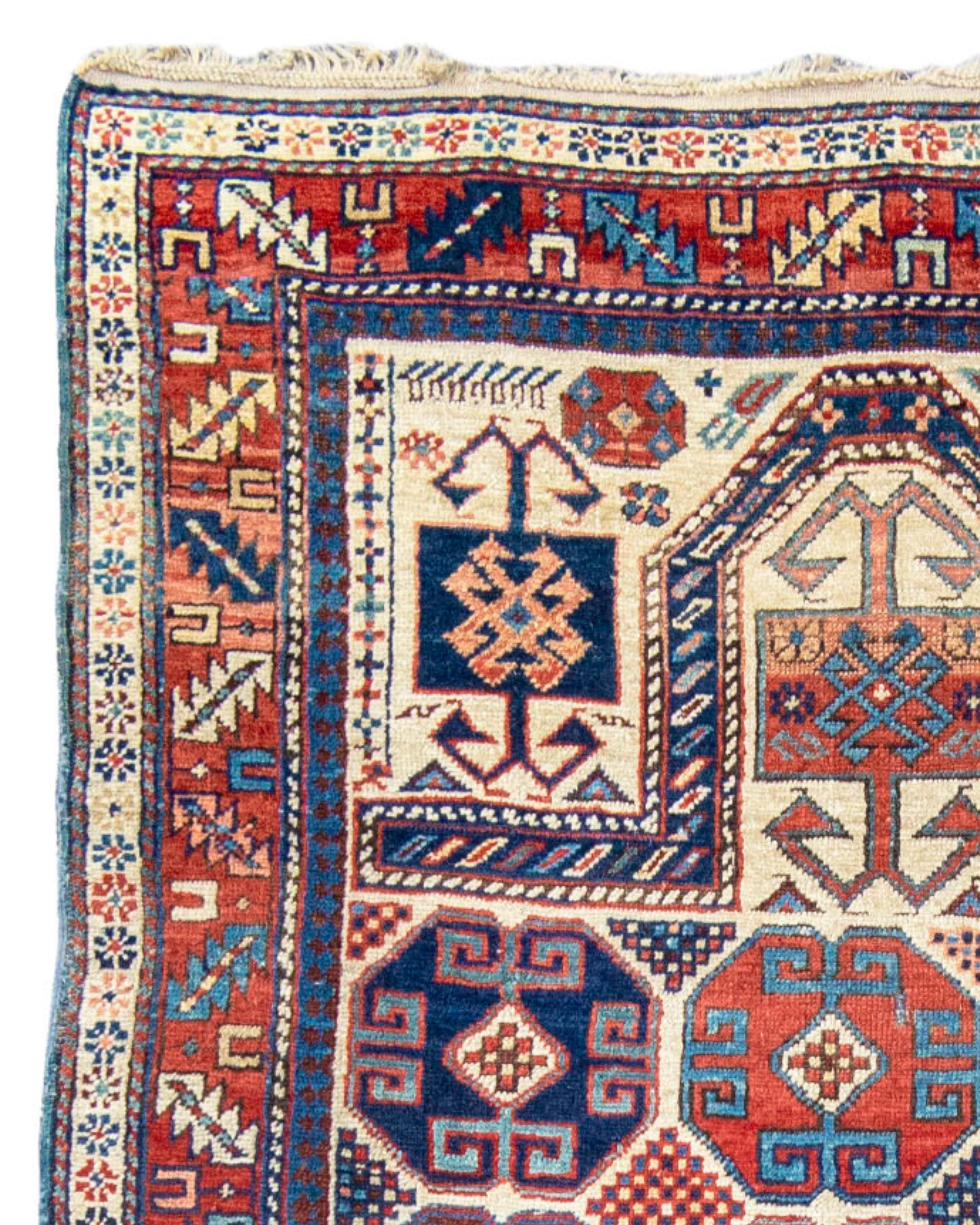 Hand-Knotted Exceptional Antique Moghan Prayer Rug, 19th Century For Sale