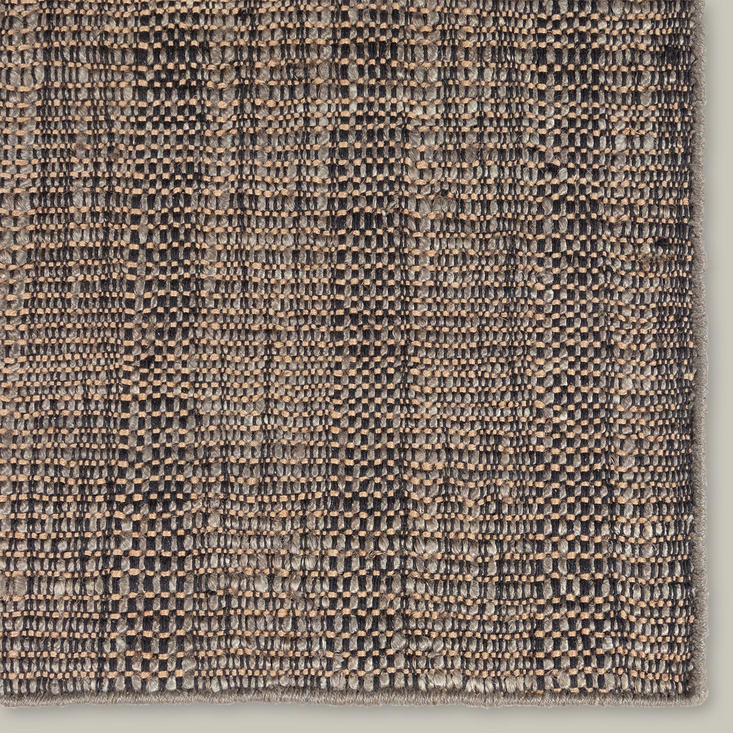 Contemporary “Moghar Kaffrine” Handwoven Jute Flatweave Rug (charcoal) by Christiane Lemieux For Sale