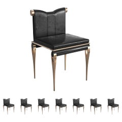 „Moglie“-Stuhl, achtteilig, Bronze und exklusives Accessoire, handgefertigt, Istanbul