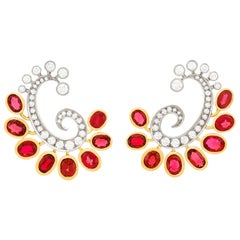 Mogul Aesthetic Garnet and Diamond Earrings