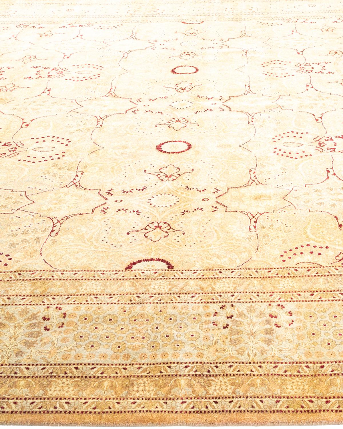 Mogul, handgeknüpfter Teppich, Unikat  - Beige, 8' 1 Zoll x 16' 10 Zoll (Handgeknüpft) im Angebot