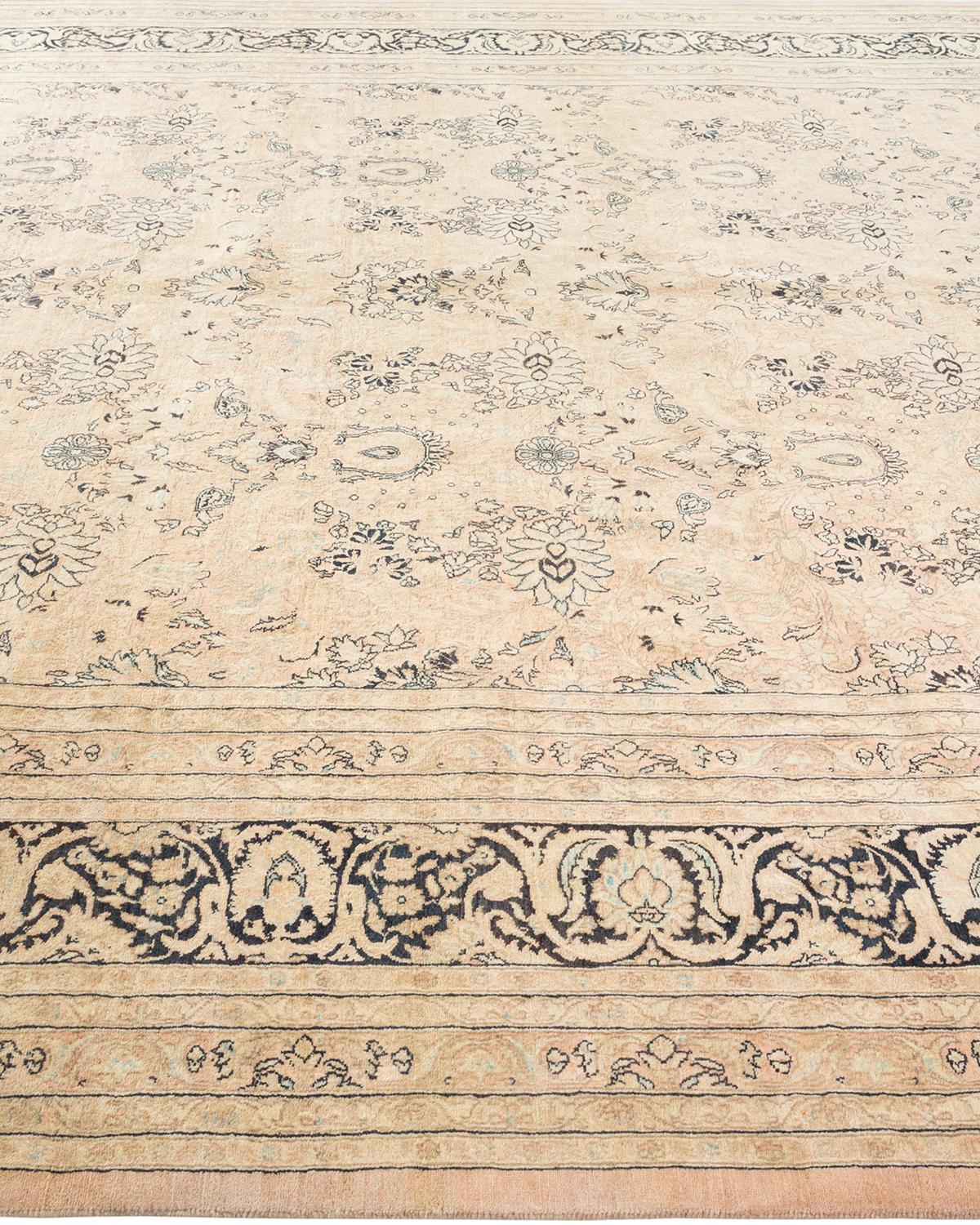 Mogul, One-of-a-Kind Hand-Knotted Area Rug, Beige In New Condition For Sale In Norwalk, CT