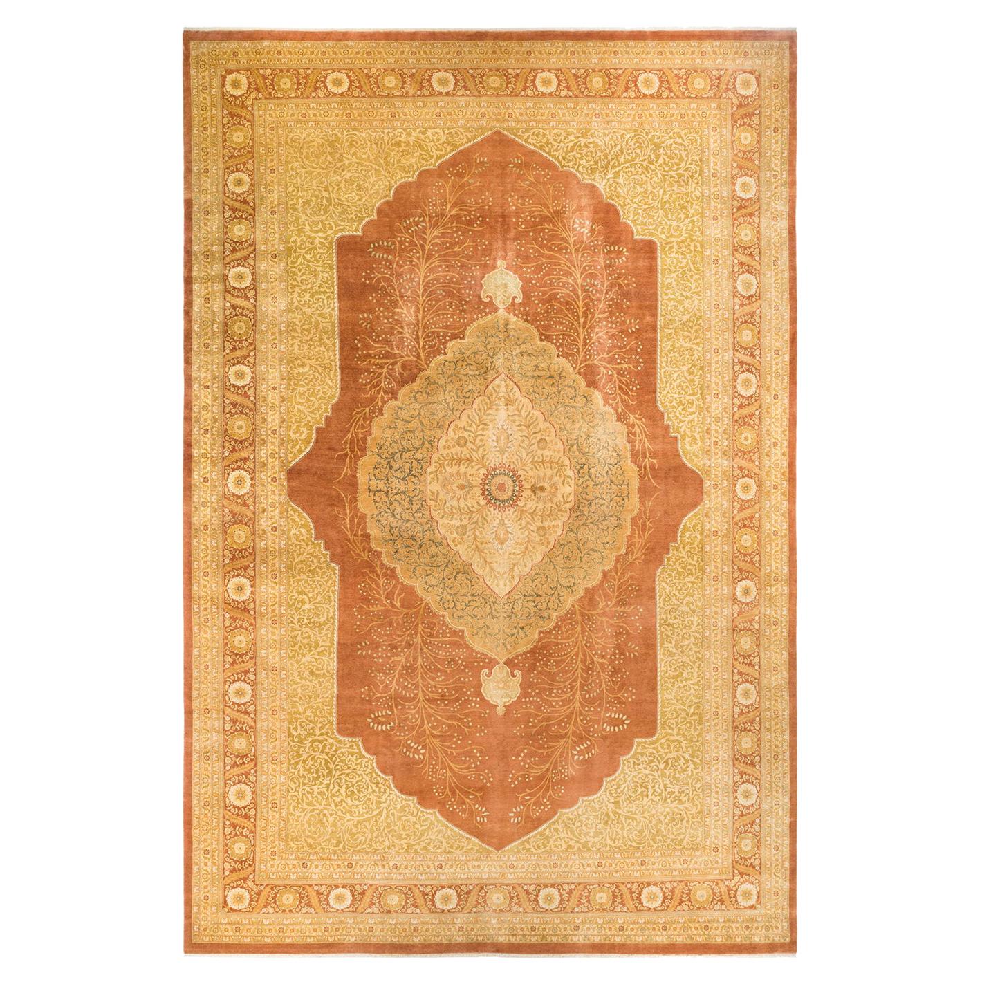 Mogul, One-of-a-Kind Hand-Knotted Area Rug  - Brown, 12' 3" x 18' 0" For Sale