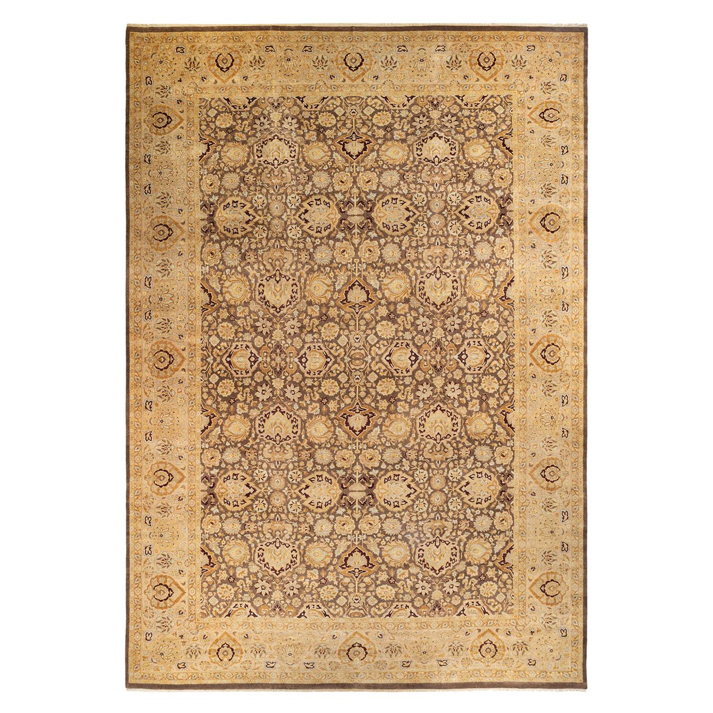 Mogul, One-of-a-Kind Hand-Knotted Area Rug, Brown For Sale