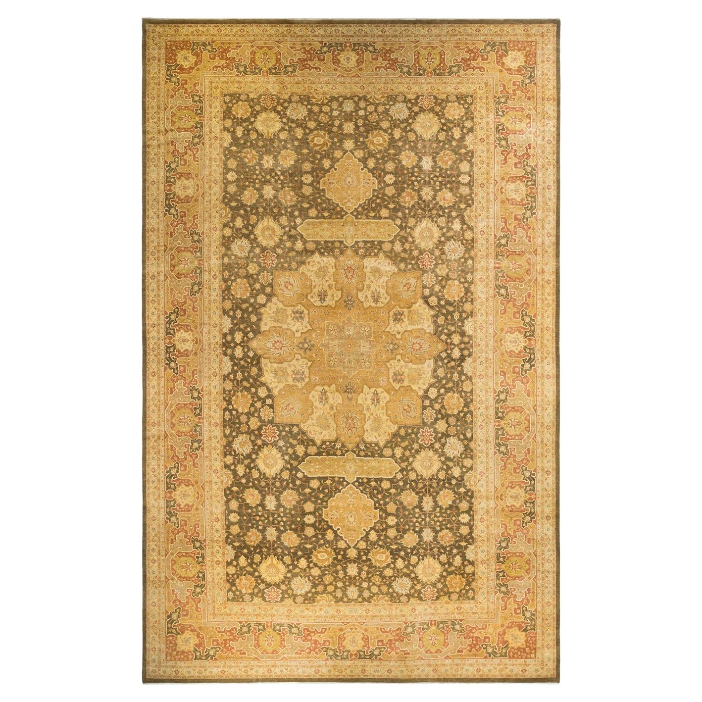 Mogul, One-of-a-Kind Hand-Knotted Area Rug, Green For Sale