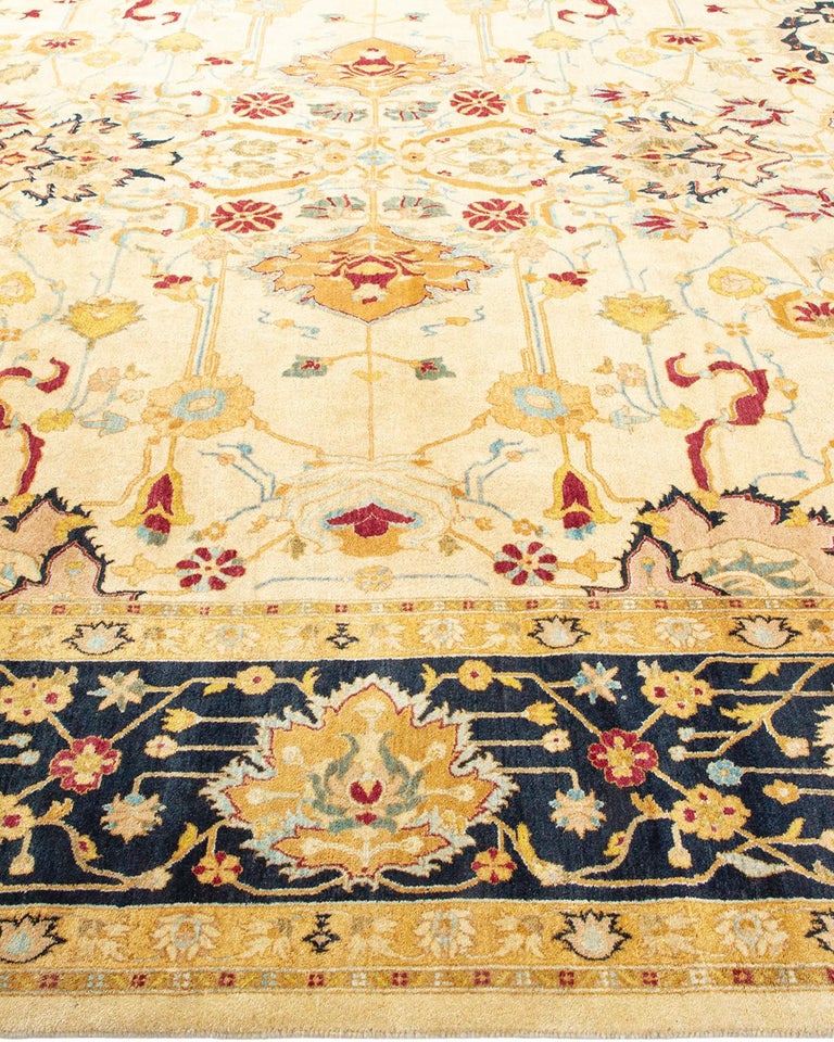 Hand Knotted Area Rug Ivory, Area Rugs Norwalk Ct