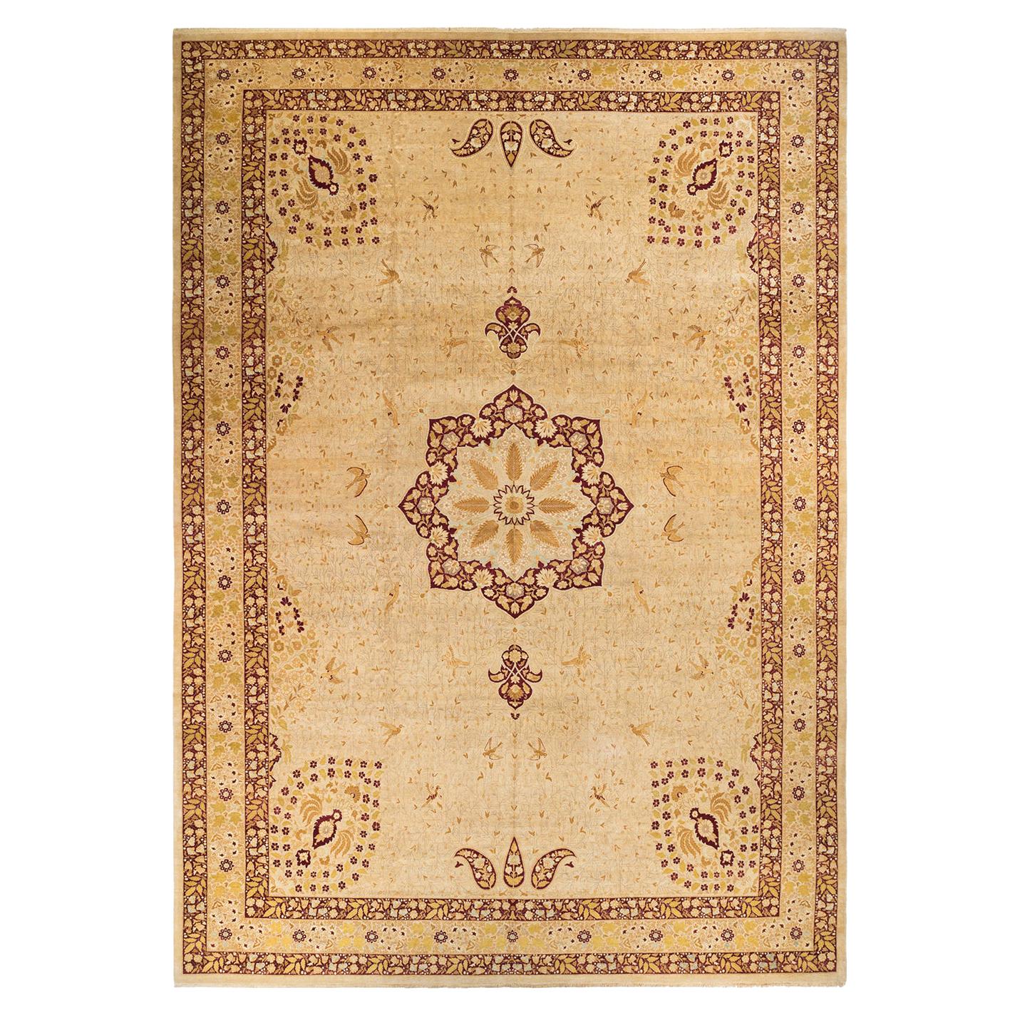 Mogul, One-of-a-Kind Hand-Knotted Area Rug, Ivory For Sale