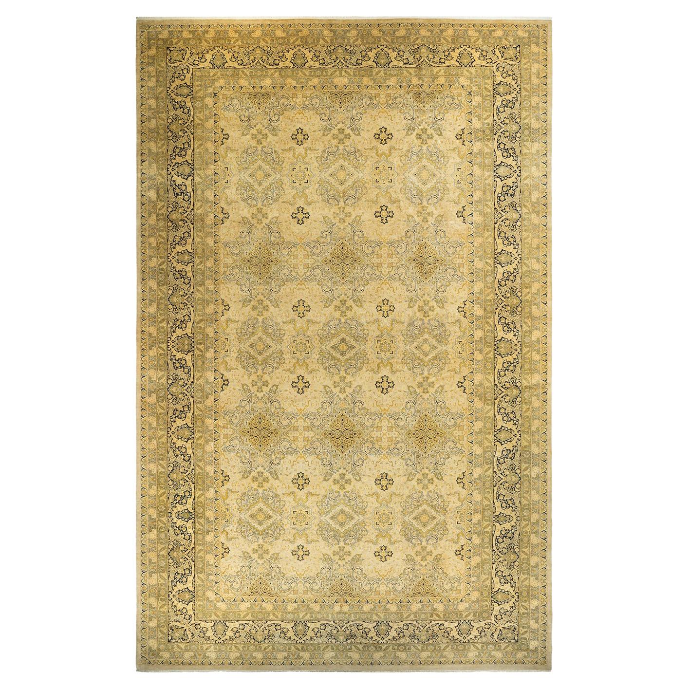 Mogul, One-of-a-Kind Hand-Knotted Area Rug  - Ivory, 12' 3" x 20' 5" For Sale
