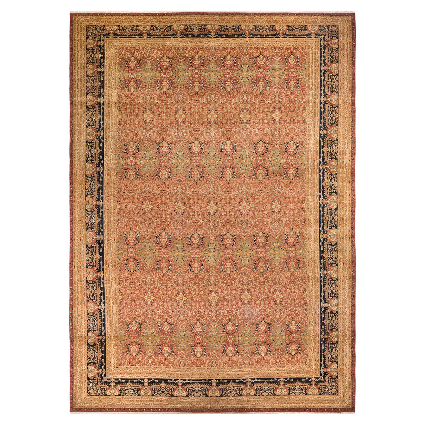 Mogul, One-of-a-Kind Hand-Knotted Area Rug  - Pink, 12' 3" x 17' 6" For Sale