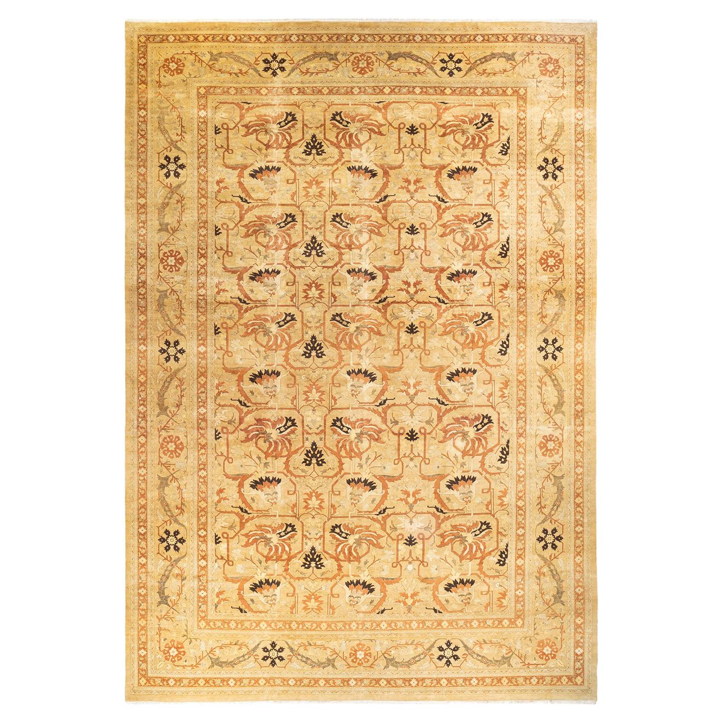 Mogul, One-of-a-Kind Hand-Knotted Area Rug  - Yellow, 12' 1" x 17' 8" For Sale