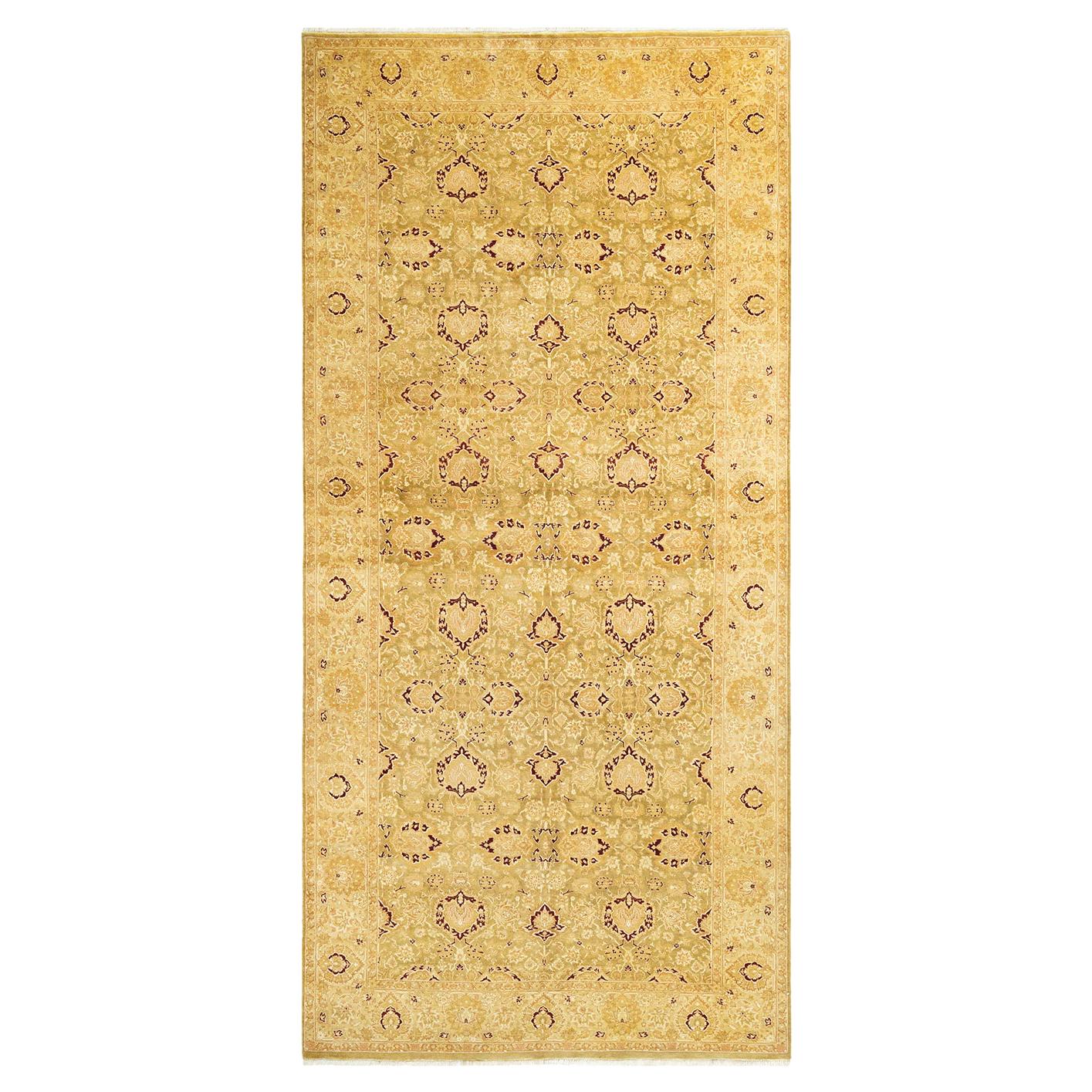 Mogul, One-of-a-Kind Hand-Knotted Runner, Green