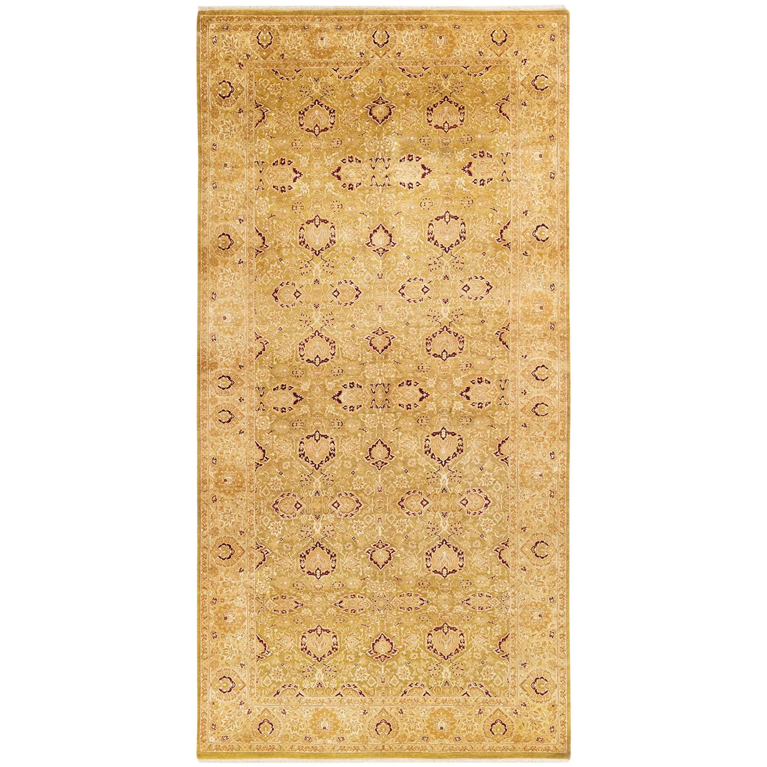 Mogul, One-of-a-Kind Hand-Knotted Runner, Green